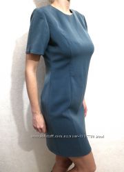 Красивое платье серое прямое с коротким рукавом с разрезами р46-48