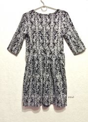 Платье женское повседневное на осень чёрное белое серое трикотаж р44 46