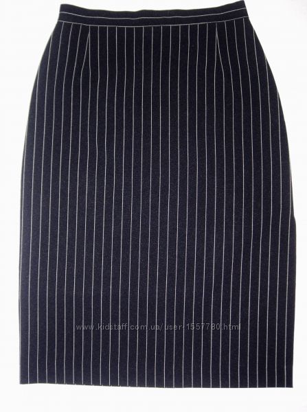 Юбка синяя в белую полоску прямая средняя длина р48 Radom collection