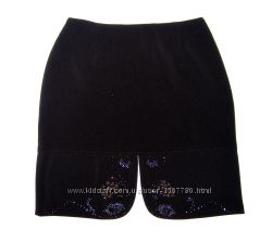 Красивейшая юбка мини чёрная расшивка бисером