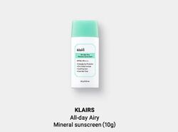 Мінеральний сонцезахисний крем DEAR, KLAIRS All-day Airy Mineral Sunscreen 