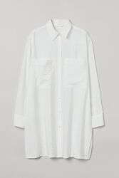 Удлиненная рубашка из натуральной ткани, сорочка- туника, платье, пляжная н