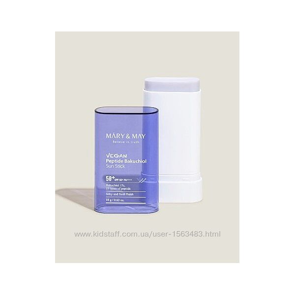 Сонцезахисний стік MARY & MAY Vegan Peptide Bakuchiol Sun Stick SPF 50