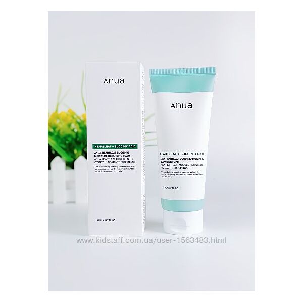 Anua Heartleaf Succinic Moisture Cleansing Foam пінка для вмивання