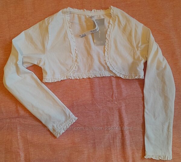 Idexe Италия Фирменное красивое нарядное белое болеро на девочку