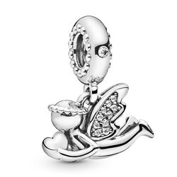 Срібний шарм ангел кохання 