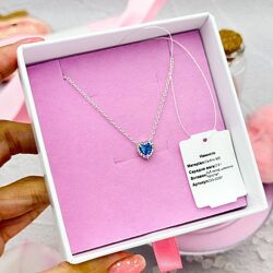 Срібне намисто Блакитне серце 