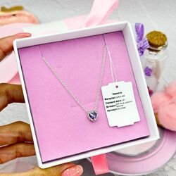 Срібне намисто Пурпурове серце тренд