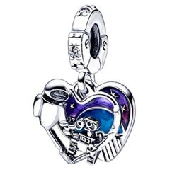 Срібний шарм-підвііска на браслет пандора Валлі і Єва