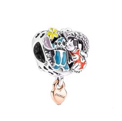Срібний шарм для браслету пандора Ліло і Стіч