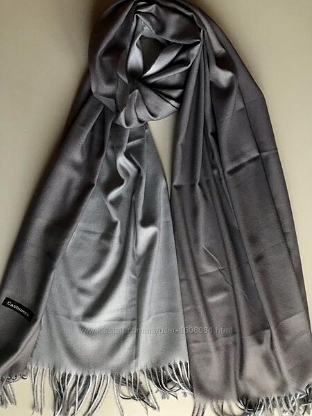 Кашеміровий шарф Cashmere / сірий, світло-сірий