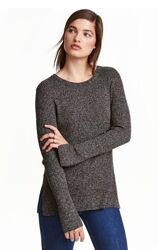 Джемпер, светр H&M / S / чорно-білий меланж