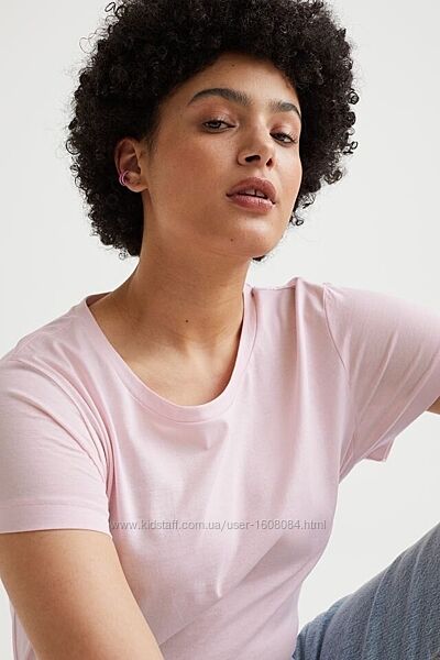 Рожева бавовняна футболка H&M oversize / S, XL