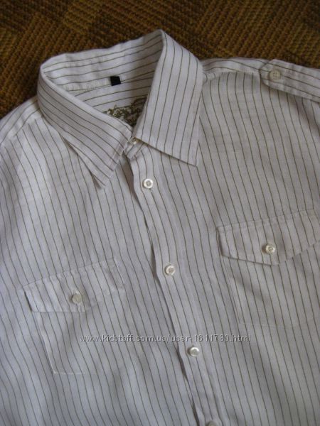 льняная рубашка из льна лён Angelo Litrico размер XL / наш 52-54рр