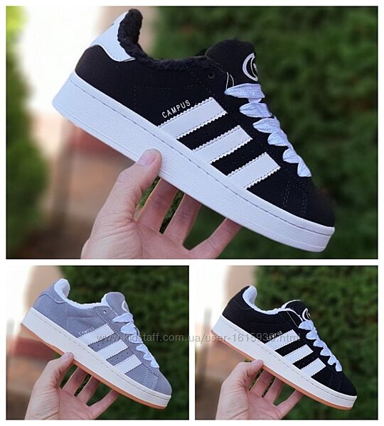 Зимові жіночі кросівки Adidas Campus 37-41 Хутро