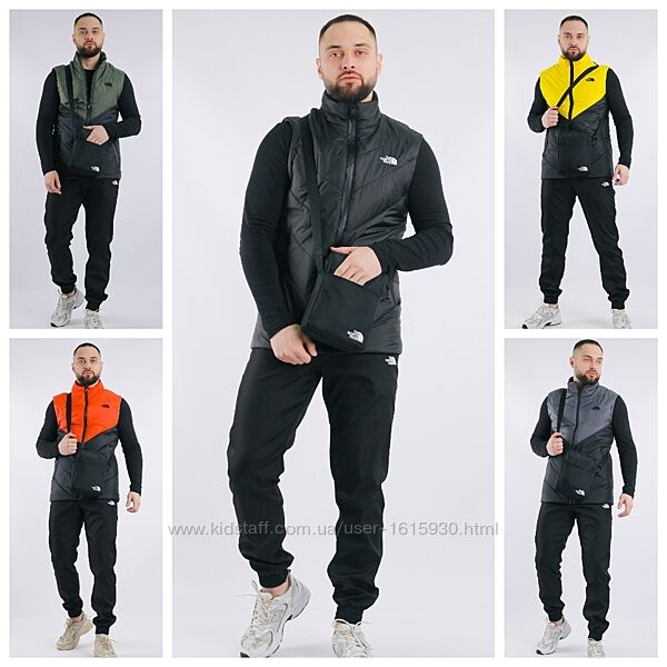 Чоловічий комплект The North Face Жилетка/Штани/Барсетка