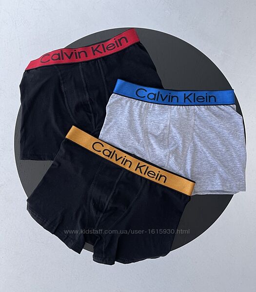 Набір чоловічих трусів боксерів Calvin Klein 3 пари Подарункова упаковка