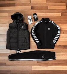 Чоловічий теплий комплект Adidas Костюм/Жилетка шкарпетки в подарунок