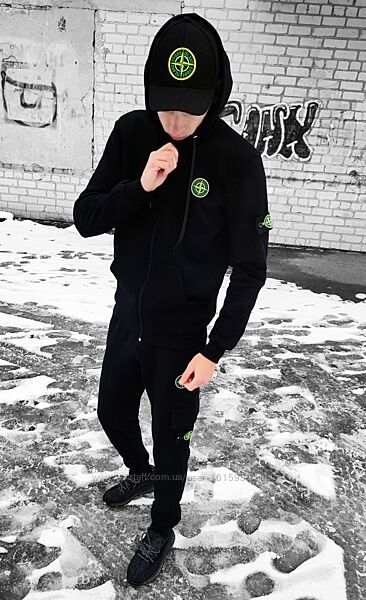 Чоловічий теплий комплект Костюм  кепка Stone Island