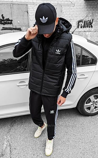 Чоловічий теплий комплект Adidas Костюм/Жилетка шкарпетки в подарунок