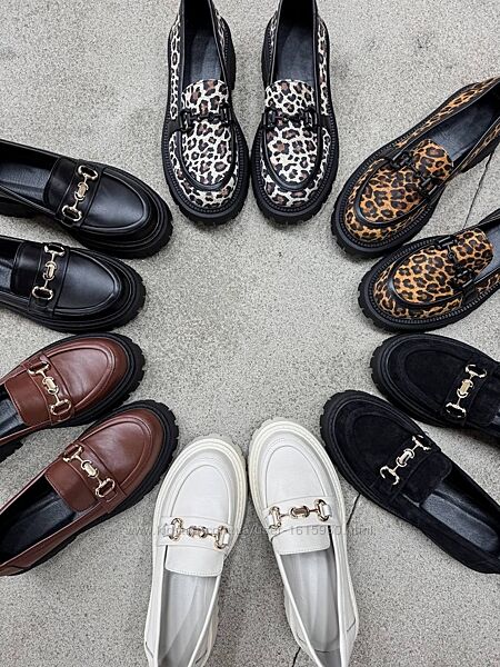 Жіночі туфлі лофери натуральна шкіра/замш 36-40