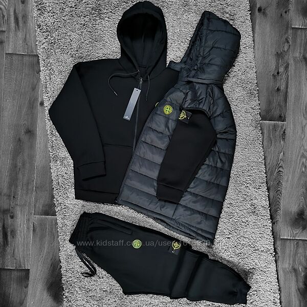 Чоловічий утеплений комплект Stone Island Костюм/Жилетка