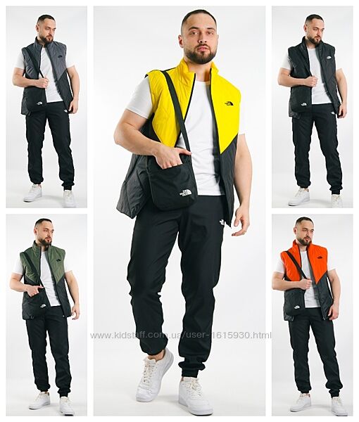 Чоловічий комплект The North Face Жилетка/Футболка/Штани/Барсетка