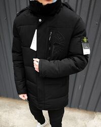 Зимова чоловіча подовжена куртка пуховік Stone Island