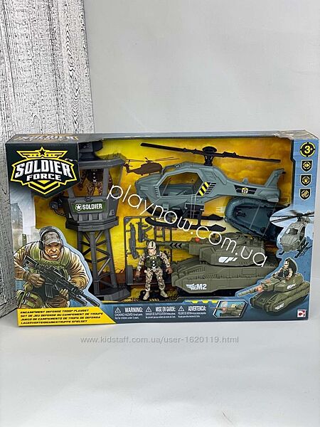 Игровой набор Chap Mei Солдаты Defense outpost вертолет и танк -