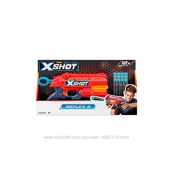 Акція . Бластер X-Shot Red Excel reflex 6 . Детское оружие , пистолет 