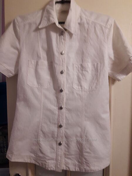 Продам белую рубашку-пиджак 100  хлопок, б/у р. м