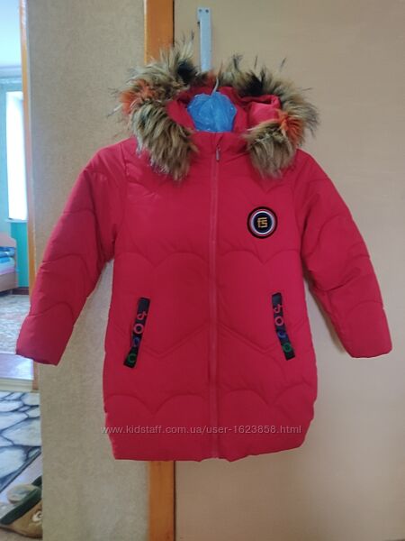 Зимова куртка-пальто на 6-8 років
