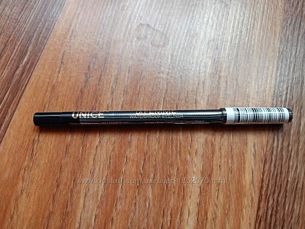Новий чорний водостійкий олівець для очей Юнайс Unice  2 подарунки 