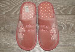 Жіночі кімнатні / домашні тапочки сині, рожеві, бордові, коричневі