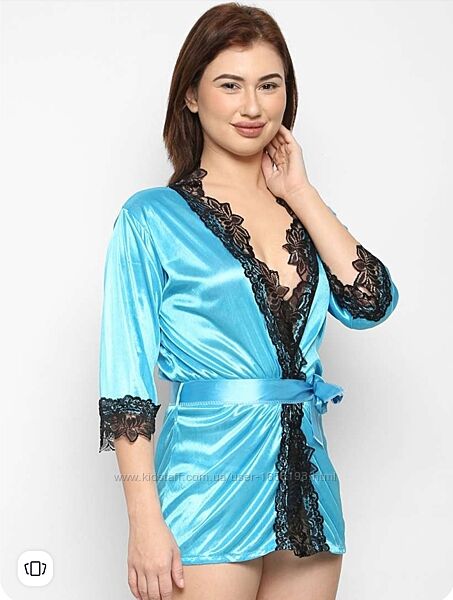 Коротенький сексуальний халат з мереживом