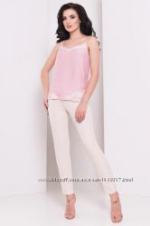 Блуза топ женская розовая шелковая П5