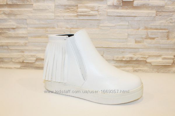  Ботинки женские белые д430