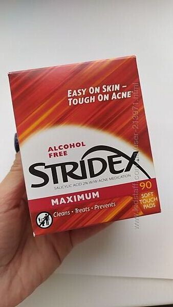 Stridex, Single-Step, контроль акне, максимальна дія, без спирту, 90 шт