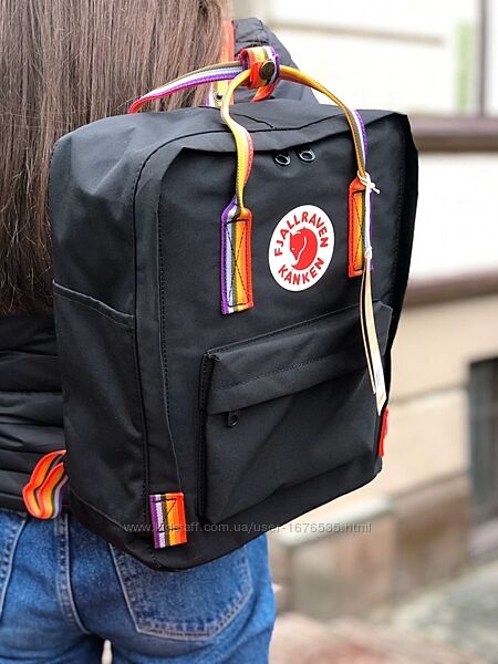 Рюкзак школьный Канкен Kanken LUX качество 16 л, 36х28 см, черный