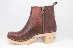 Из новой Англии Edith Zipper Boot High Heel Brown Bison