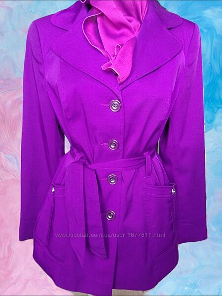 Класичний жіночий фіолетовий тренч плащ тренчкот пальто bhs під пояс