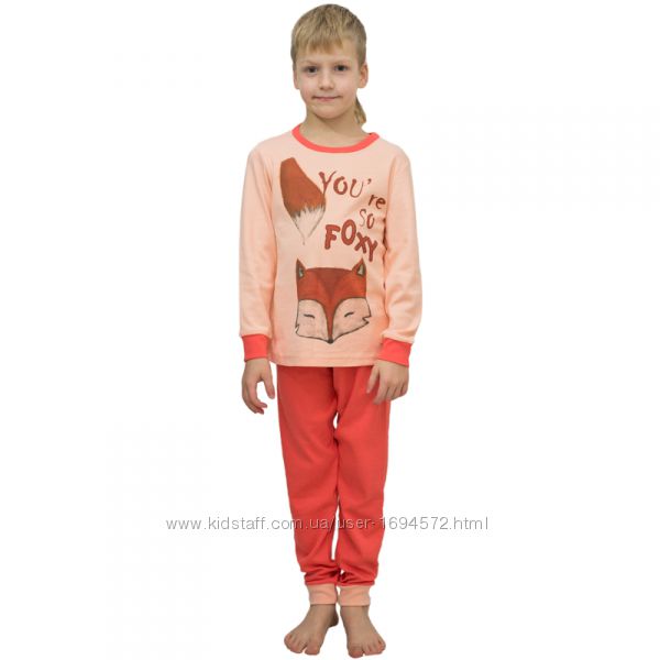 Детская хлопковая пижама F. OXY для мальчиков и девочек с лисичкой