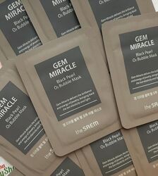 Киснева маска The Saem Gem Miracle Black Pearl O2 Bubble Mask з перлами 