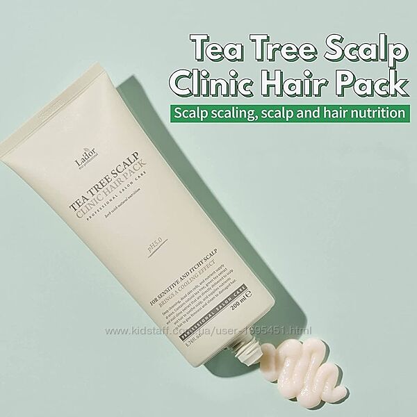 Маска-пілінг для шкіри голови Lador Tea Tree Scalp Clinic Hair Pack Корея 