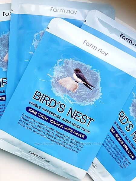 Farm Stay Visible Difference Birds Nest Aqua Mask зволожуюча тканинна маска
