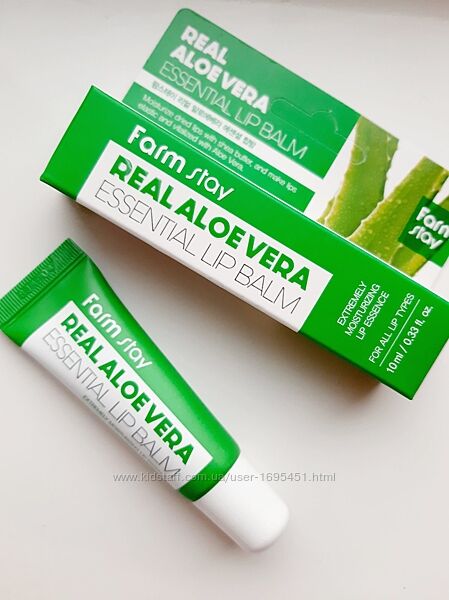 FarmStay Real Aloevera Essential Lip Balm Увлажняющий бальзам для губ алоэ
