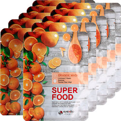 Тканинна маска для сяйва обличчя з вітаміном Eyenlip Super Food Mask Orange