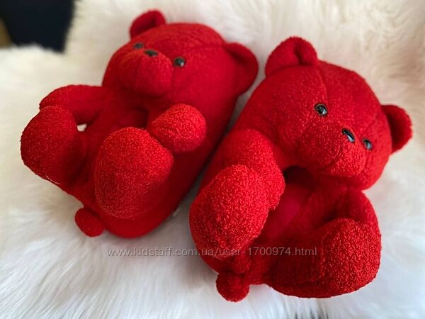 Плюшевые тапочки мишки панды подарок для девушки на день святого Валентина