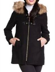 Шерстяное пальто черное с капюшоном женское куртка вовняне жіноче wool 