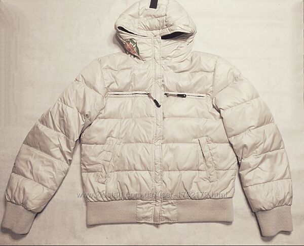 Куртка пуховик Dolomite женская белая жемчужная с вышивкой жіноча L пальто